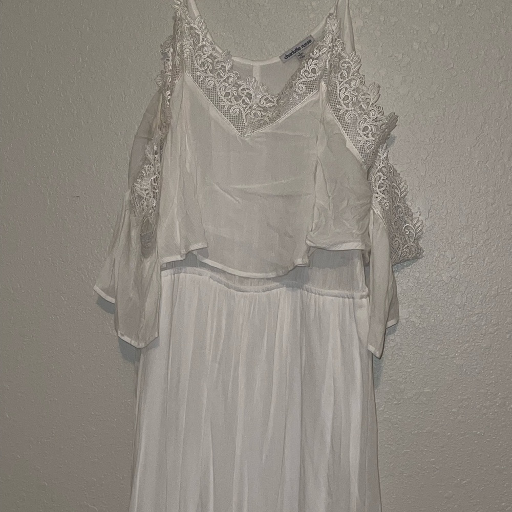 NEW Charlotte Russe White Lace Detail Jumpsuit